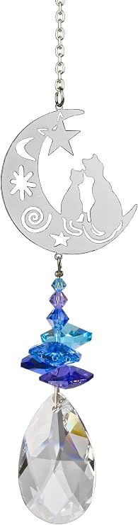 Woodstock Chimes Woodstock Rainbow Makers Collection, Crystal Fantasy, 4.5'' Cats Crystal Fantasies Crystal Suncatchers for Outdoor, Patio, Home or Garden Decor (CFCA)