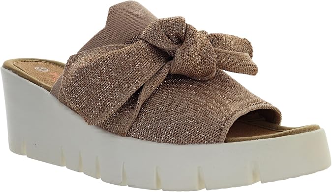 Bernie Mev Womens Platform Slide Sandals Open Toe Knot Knit Wedge Mule Slip On Casual Summer Fashion Sandals for Women
