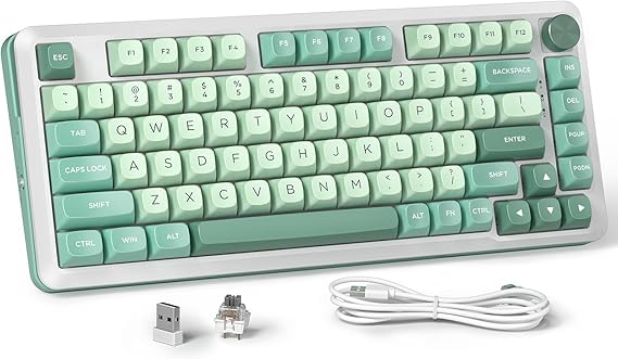 Redragon K681 Wireless Mechanical Keyboard, Gasket Mounted RGB Gaming Keyboard with Volume Knob, MDA-Profile, Pre-Lubed Linear Switches, 81 Keys 75% Tri-Mode Hot Swappable for PC/Xbox/Ps4/5