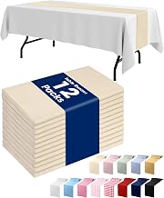Pureegg Plastic Table Runners Disposable 12 Pack, 14 x 108 Inch Table Runner, Wedding Party, Decorative Table Runner, Rectangle, Light, Pastel Plastic Cover, Leakproof & Sturdy, Sage Green