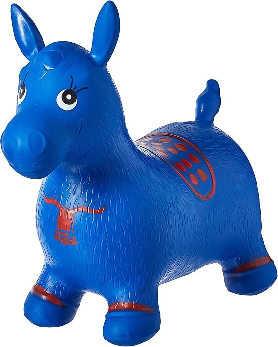 AppleRound Inflatable Ride-on Bouncy Animal Hopper Horse, Cow or Unicorn Kids Space Hopper Bouncer with Hand Pump Jumping Toy for IndoorOutdoor Play