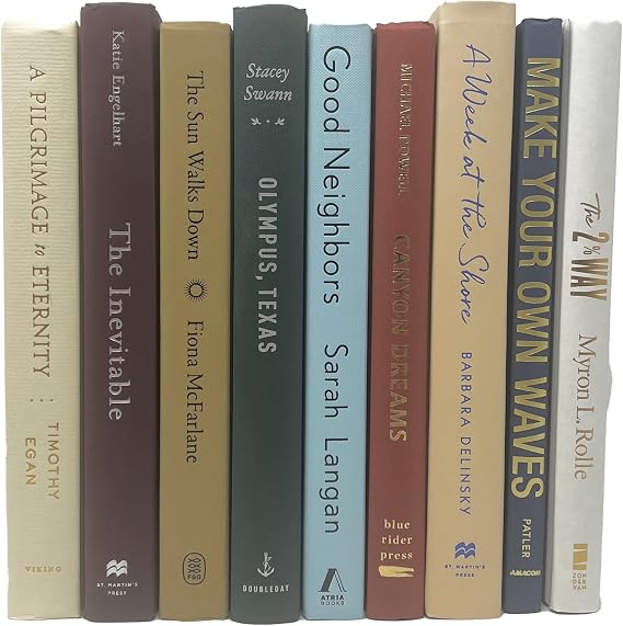 Covogoods Ofis veya Ev Dekoru için Özel Küratörlü Setlerde Renge Göre Gerçek Kitaplar (Özel 16, 7 Kitap)