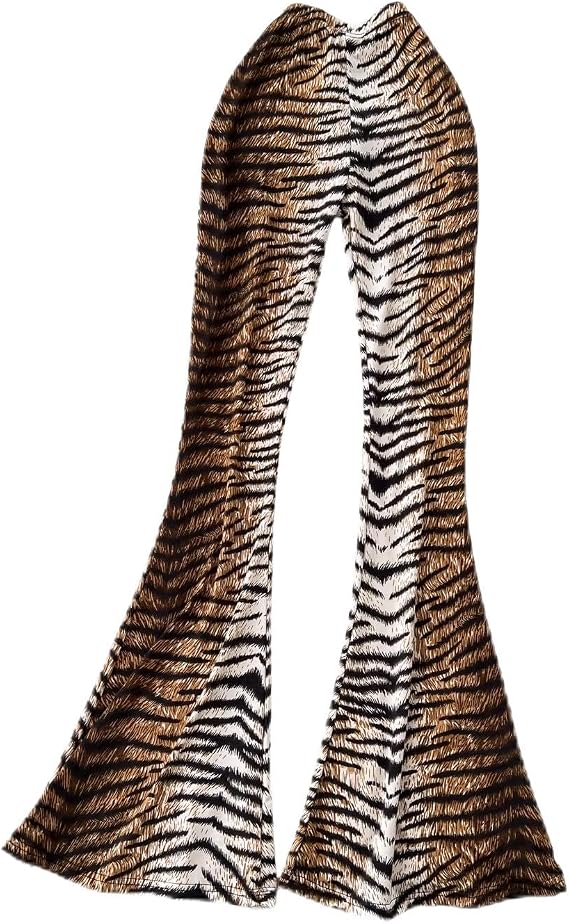 Women's High Waisted Flare Pants Animal Print Stretchy Soft Flared Bell Bottom Leggings
