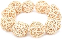 10Pcs Rattan Balls, Parrot Parakeet Chewing Toys Rattan Balls for Parakeet Budgie Cockatoo Hanging DIY Crafts