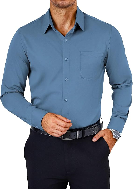 COOFANDY Mens Dress Shirts Wrinkle Free Long Sleeve Button Down Shirts Formal Business Shirt