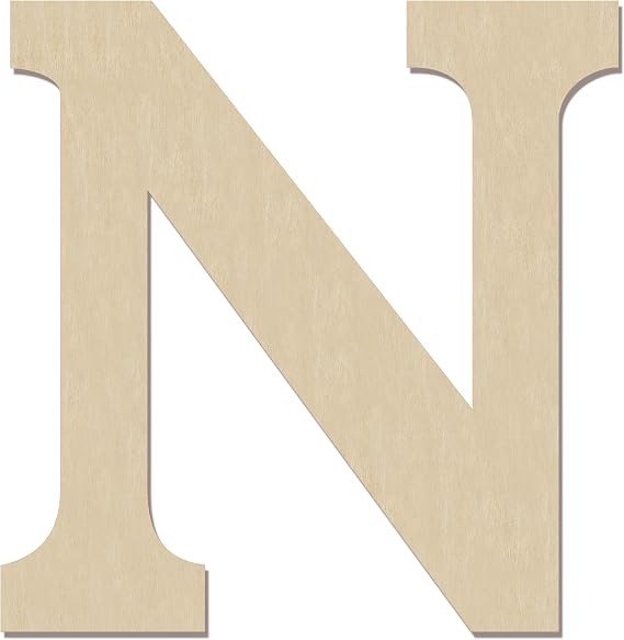 HILAZA 12 Inch Large Wooden Greek Letters, Unfinished Big Wood Letters for Wall Decor, DIY Crafts, Parties Wedding Christmas Home Decoration, Letter Nu