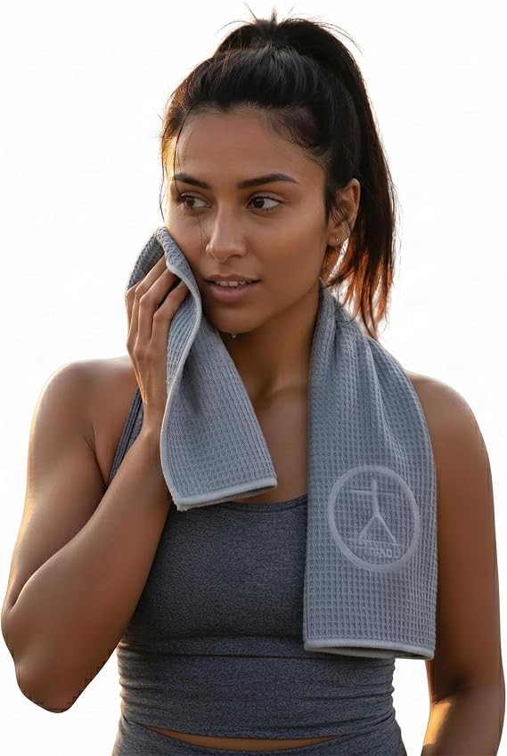 Tatago Hot Yoga Sweat & Hand Towel - Soft & Absorbent, Quick Drying Microfiber Non Slip for XL Yoga Mat or Gym - Travel Towel 2-Pack