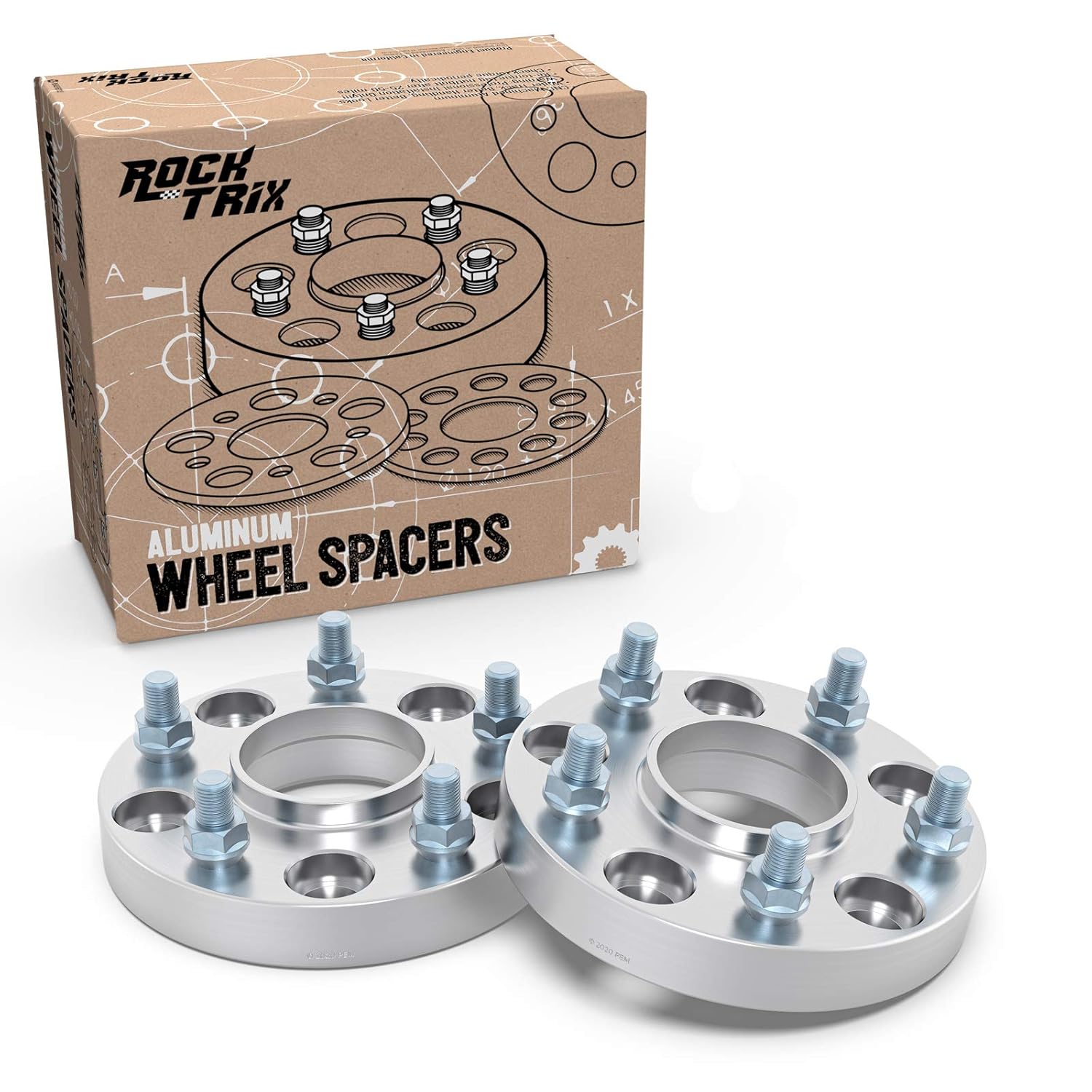 RockTrix 2pcs 1.25 inch Hubcentric 5x4.5 Wheel Spacers 71.5mm bore, 12x20 Studs Compatible with Jeep Cherokee XJ Grand Cherokee ZJ Wrangler YJ TJ Liberty KJ KK 32mm 5x114.3