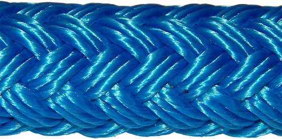 Samson EQ Braid Double Braid Polyester Yacht Rope 1/2" 8,300 lb. Tensile Colors: Blue, Black, Beige, Beige/White, Black with Blue Tracer, Pink and Purple (Blue, 1/2" x 200 ft. Hank)