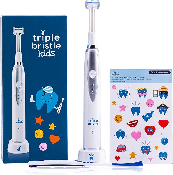 Triple Bristle Kids Sonic Three Sided Toothbrush, 1 Pack