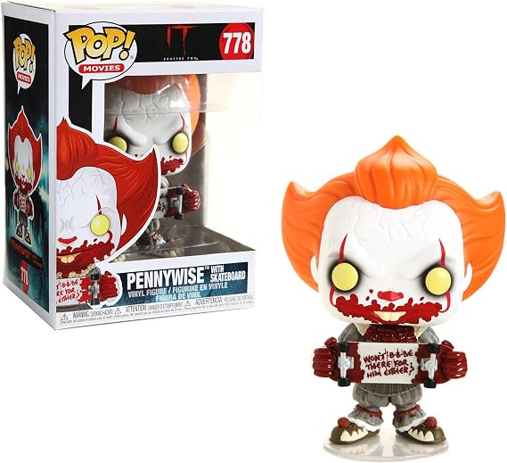 Funko 40628 IT Chapter 2 POP! Movies Pennywise Exclusive Vinyl Figure #778 [with Skateboard], Multicolour
