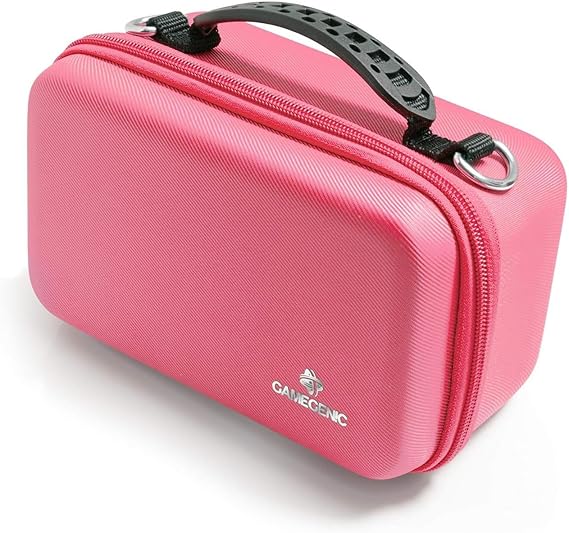 Gamegenic Game Shell 250+ | Portable Case for Board Games and Card Games | Holds Up to 250 Double-Sleeved Cards | Accessories Compartment Holds Tokens and Dice | Pink Color | Made