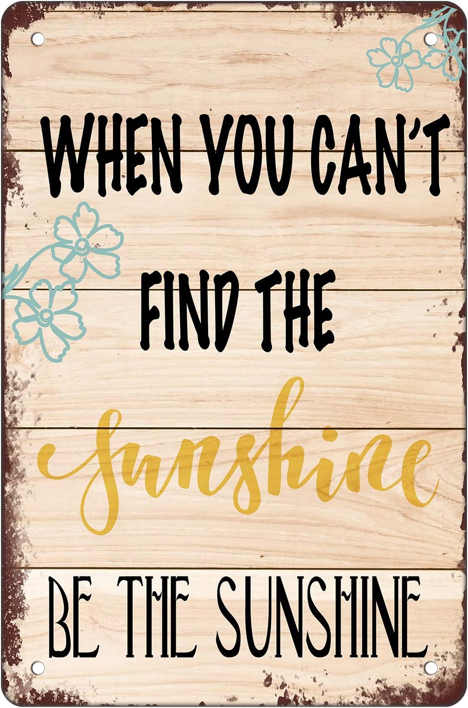 Crapopo Be The Sunshine Wall Decor Home,Vintage Wood ‘When You Can't Find the Sunshine,Be The Sunshine' Motivated Wall Decorative Picture Sign for Cafe Bar Bedroom Living Room