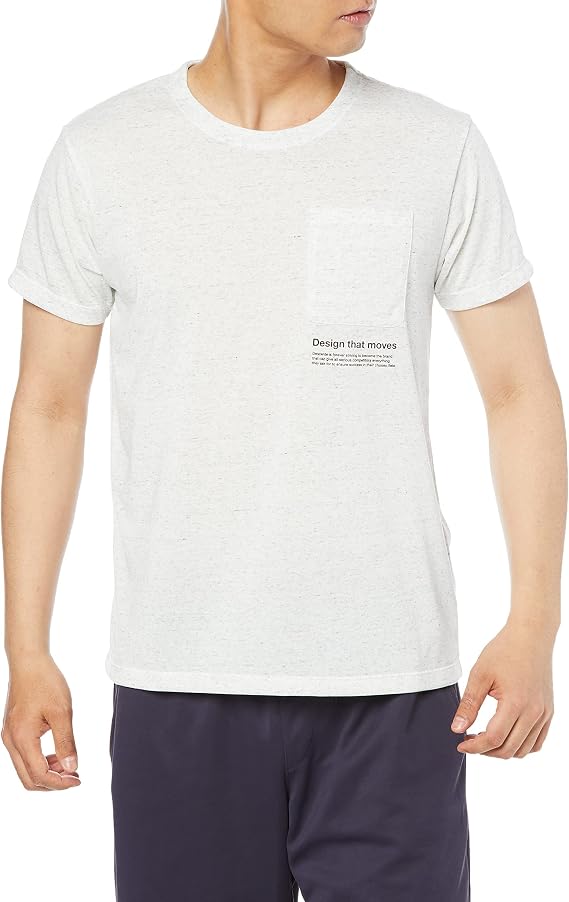 Descente Men's T-Shirt, Short Sleeve Shirt, With Pockets, Simple, Soft, Heathered Feel, Training