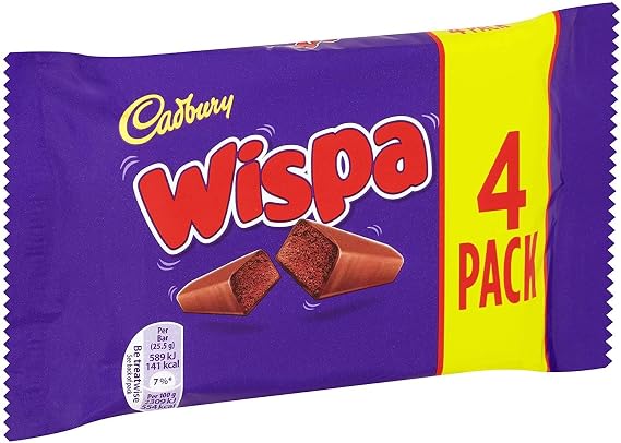 Wispa Multipack - 4 Bars x 25.5g Per Pack - Pack of 6