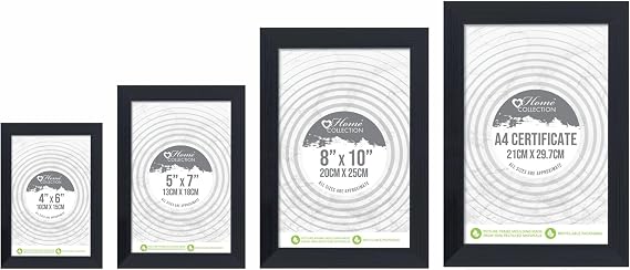 1 X Black colour Acrylic/plastic Front Free Standing/Wall Mounted photo frames - 6 x 4 to A4 Size Perfect for Gift Wall Art Gallery Home Decor (6x4)