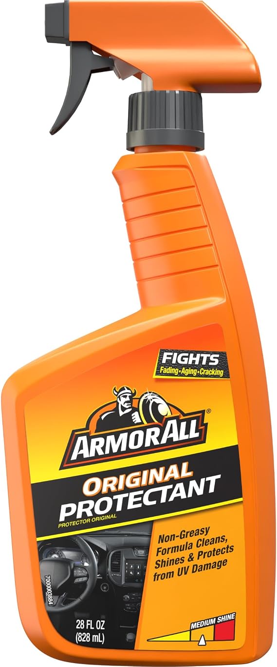 Armor All Streak-Free Original Protectant Spray, Car Interior Cleaner, 28oz | Car cleaning spray, dashboard cleaner for car interior safe on vinyl, rubber, plastic; apply with cloth, not for controls