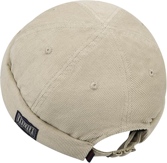Clakllie Brimless Hats for Men Unisex Beanie Corduroy Docker Hat Commando Watch Cap Fashion Style Sailor Cap Adjustable