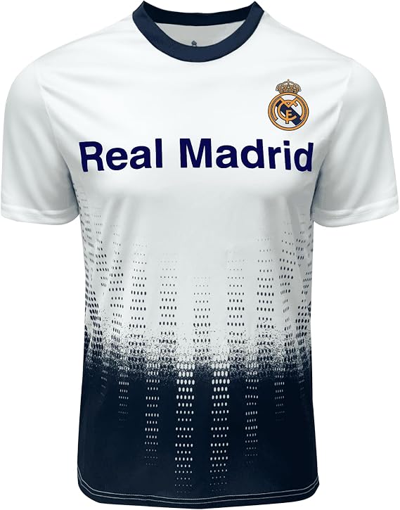 Icon Sports Men Compatible with Real Madrid Sublimation Logo Poly Soccer Jersey - White XL