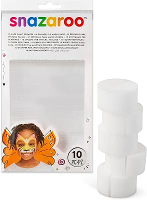 Snazaroo High Density Semi Circle Sponge, 10 Pack White