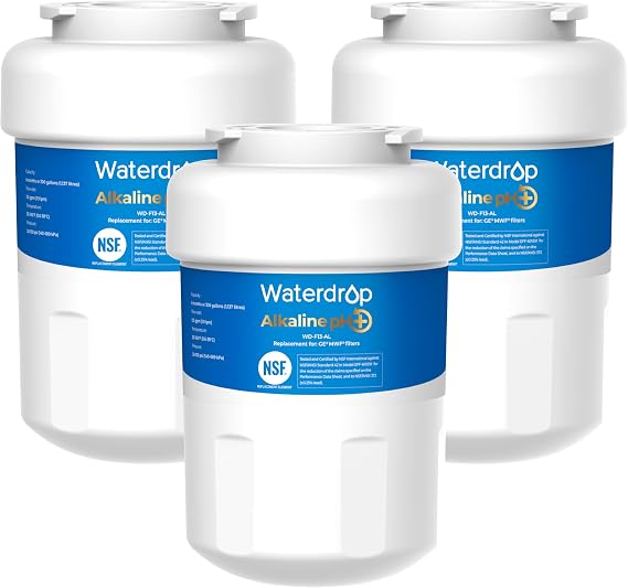 Waterdrop Alkaline WD-F13 Water Filter, Replacement for GE MWF, 3 Pack