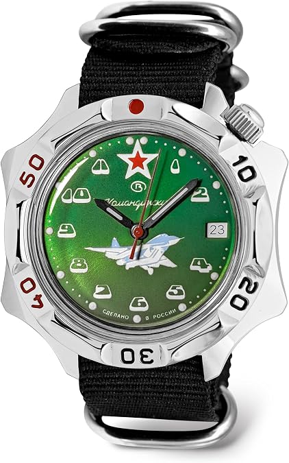 VOSTOK | Komandirskie MIG-29 Fulcrum Fighter Commander Russian Air Force Military Mechanical Wrist Watch | Fashion | Business | Casual Mens Watches | Model Series 124