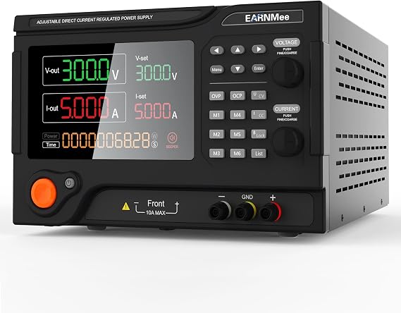 DC Power Supply Variable,300V 5A 1500W High Voltage Programmable Adjustable | Regulated Lab Bench Power Supply with PC Software,Encoder Knob, Memory Storage, Output Switch, Lock Button Precise Control