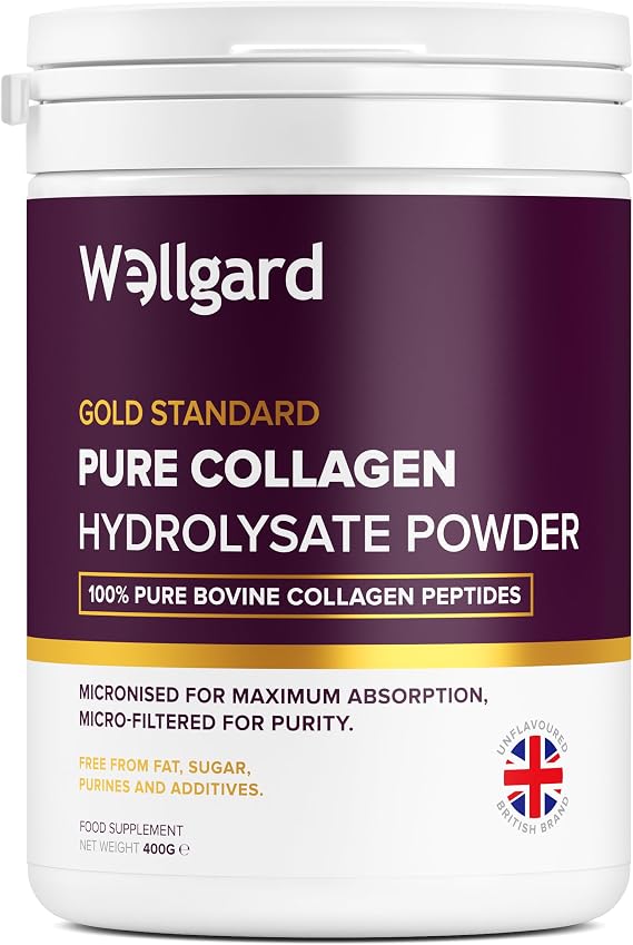 Collagen Powder, Gold Standard Bovine Collagen Peptides Powder by Wellgard - High Levels of The 8 Essential Amino Acids, Collagen Supplements for Women & Men, Halal Collagen, Made in UK