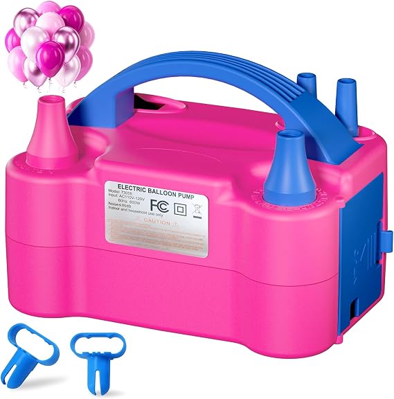 SINBEE Balloon Pump Electric Party Decorations - Portable Dual Nozzle Balloon Inflator for Party Balloons, Birthday, Baby Shower