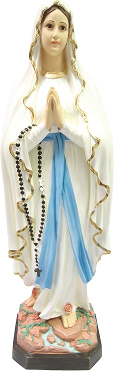 Vittoria Collection 32 Inch Our Lady of Lourdes Statue Sculpture Figurine Made in Italy Indoor Outdoor Garden