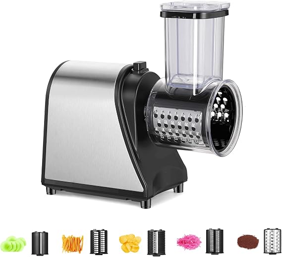 Electric Cheese Grater 5-in-1, 250W Professional Slicer Shredder
