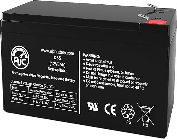 AJC Battery Compatible with Interstate SLA1080 12V 8Ah UPS Battery