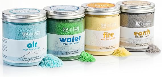 Aquafinesse Hot Tub Spa Fragrances Earth Air Fire Water Each 370g Aromatherapy | Spa Deluxe Scented Essences for Bath and Spa Whirlpool, Ideal for Body Care, Anti-stress, Wellness and Beauty