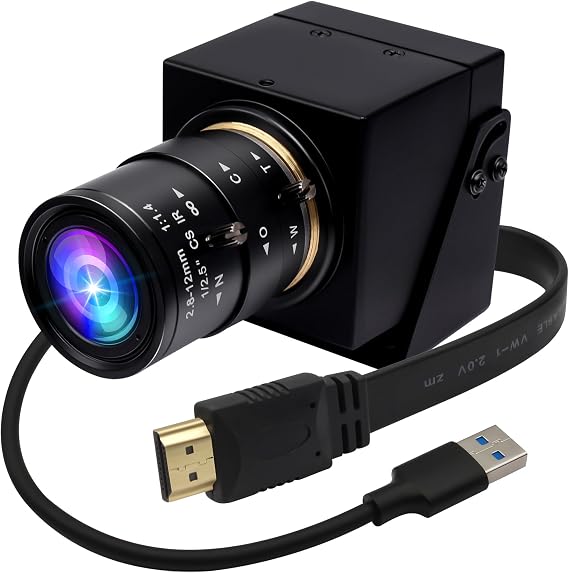 ELP 4K 60fps USB3.0 Webcam - HDMI Output for TV/Monitor - Manual Zoom - High Speed PC Camera for Video Conference - H.264 Variable Focus