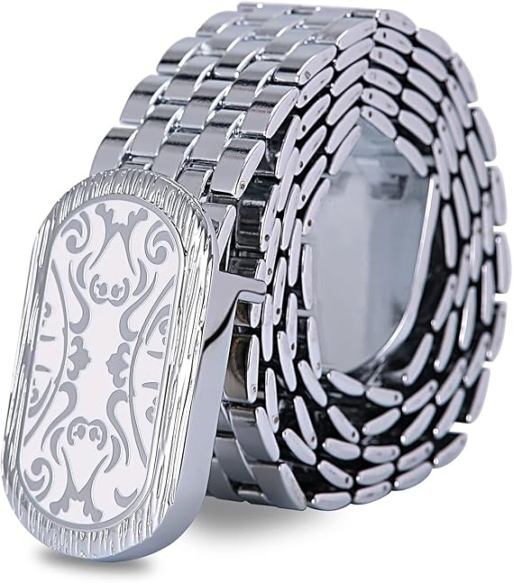Metal Belt for Men,Stainless Steel Belt Fashion Outdoor Jeans Punk Goth Pin Buckle Belt