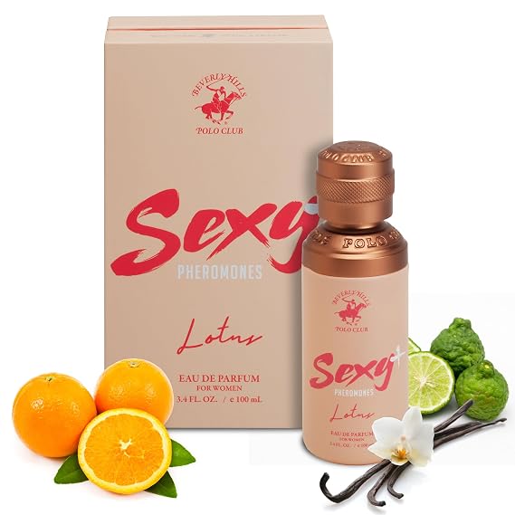 Beverly Hills Polo Club Sexy + Lotus Eau de Parfum for Women - Pheromone-Inspired Floral Gourmand Fragrance with Bergamot, Orange Blossom & Warm Vanilla Notes, 100ml