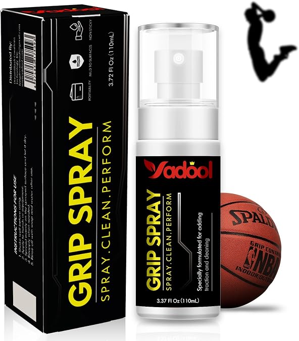 Sports Shoe Grip Spray, Provides Traction & Rejuvenates Soles, Multipurpose Grip Spray for Cleaning and Improving Basketball Shoe Grip - Anti Slip & Performance Enhancer - 3.72oz