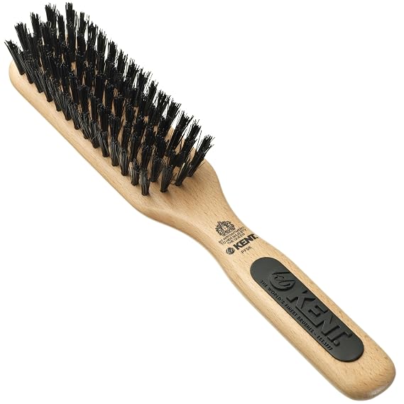 Kent PF06 Narrow Bristle Nylon Mix Hair Brush - Straightening and Styling Brush for Short to Medium Length Hair, Travel Hair Brush,For shining and Smoothing Brush. Made in England