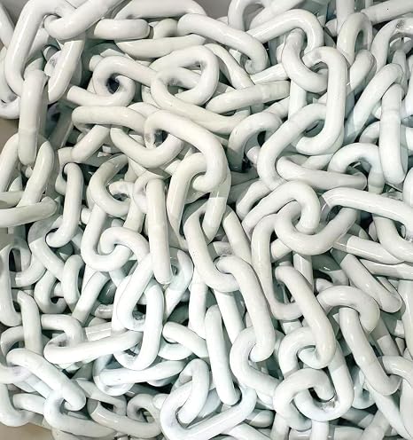 5/16 Proof Coil Weld Steel Chain, White Powder Coated After Zinc Plated, Anchor Chain, Multiple Length Avaliable (10ft)