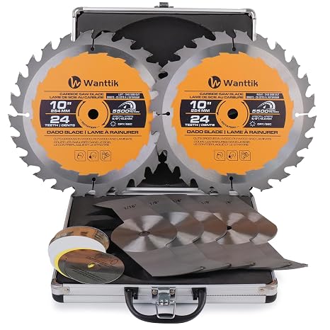 Dado Blade Set, 10-Inch, 24-Tooth, 5/8-Inch Bore, 23-Piece