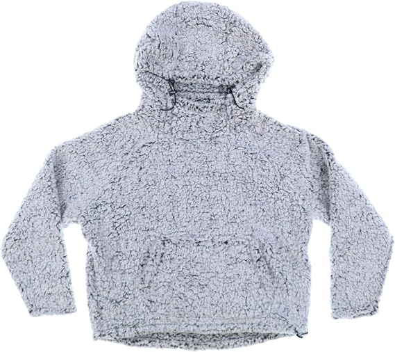 Victoria's Secret Pink Sherpa Hoodie Pullover Jacket (XL, Black Snow)