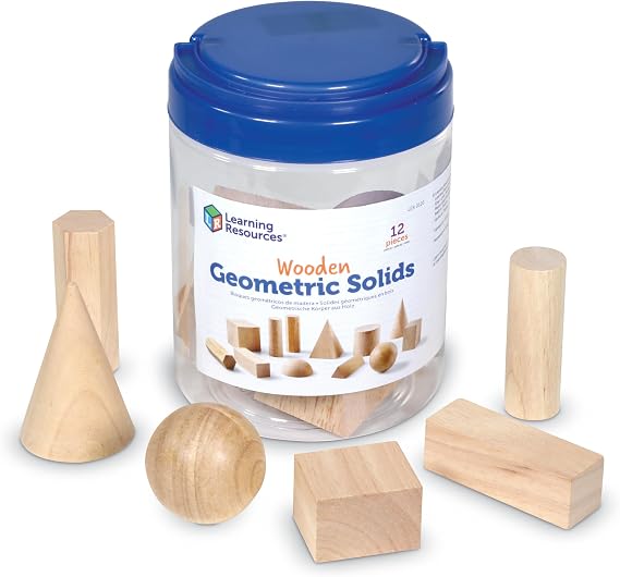 Learning Resources Wooden Geometric Solids (Set of 12)