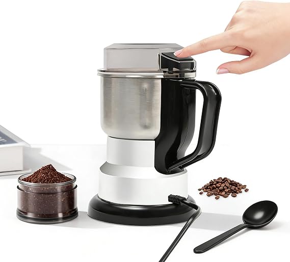 Electric Spice Mill 300 W 500 ml Electric Coffee Grinder Grain Mill Multifunctional Ultra Fine Spice Mill Mill with Brush & Spoon for Coffee Beans Nuts