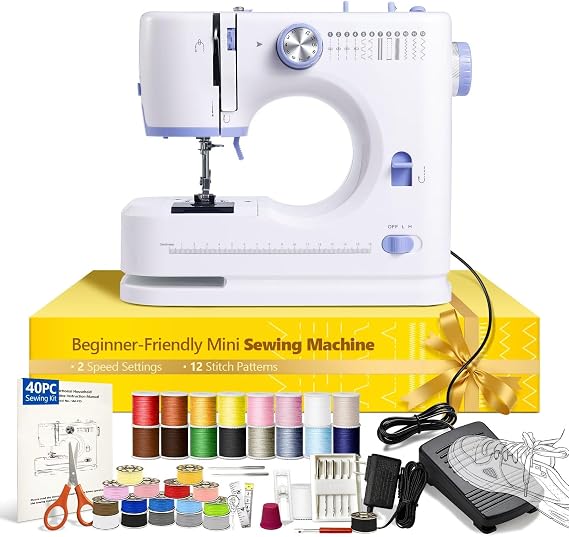 Portable Tabletop Beginner Mini Sewing Machine for Home Use, Compact & Easy-to-Use Sewing Machine for Quick Repairs, DIY Crafts & Alterations, Giftable Sewing Machine for Beginners, Kids & Adults