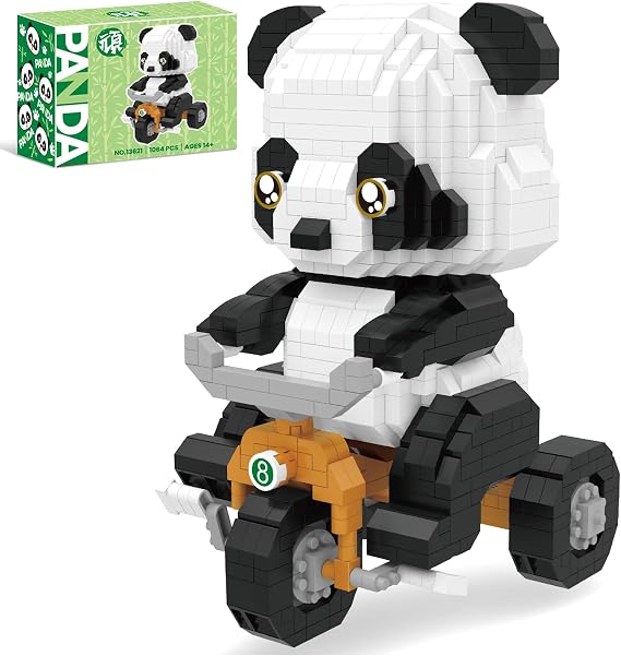 Panda Micro Mini Building Toy Bricks for Adults, 1064 PCS Mini Building Blocks Animals Sets for Goodie Bags, Party Favors for Boys Girls 14+, Christmas Birthday Gift for Teens, Carnival Prizes