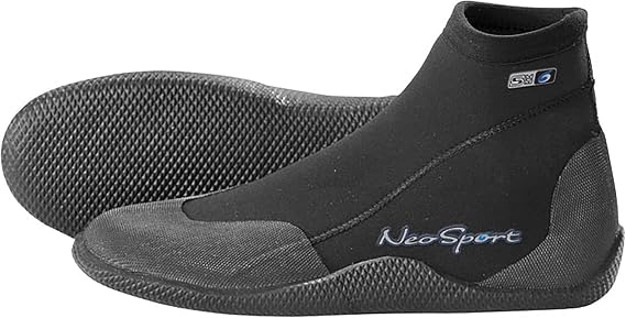 NeoSport Low-Top Neoprene Water Boots Durable Traction Sole, Glued & Sewn Seams, Puncture-Resistant Sole for Diving, Snorkeling, Surfing, Kayaking & Watersports