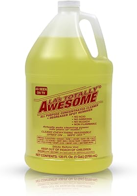 Las Totally Awesome All Purpose Cleaner Refill 128oz Pack of 1 Concentrated Multipurpose Cleaner & Heavy Duty Degreaser for Home, Kitchen, Bathroom, Floors, Spray Bottles & More