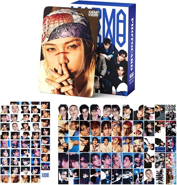 SKZ Stray-Kiids Photocards Kpop Merch Gifts for STAY KARMA (55 Lomo Cards + 72 Stickers A)