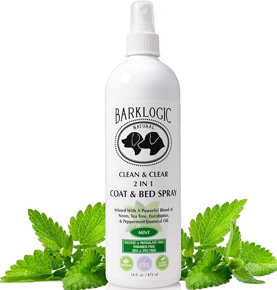 BarkLogic - 2in1 Dog/Puppy Coat & Bed Spray, 16oz, Mint, Made in USA