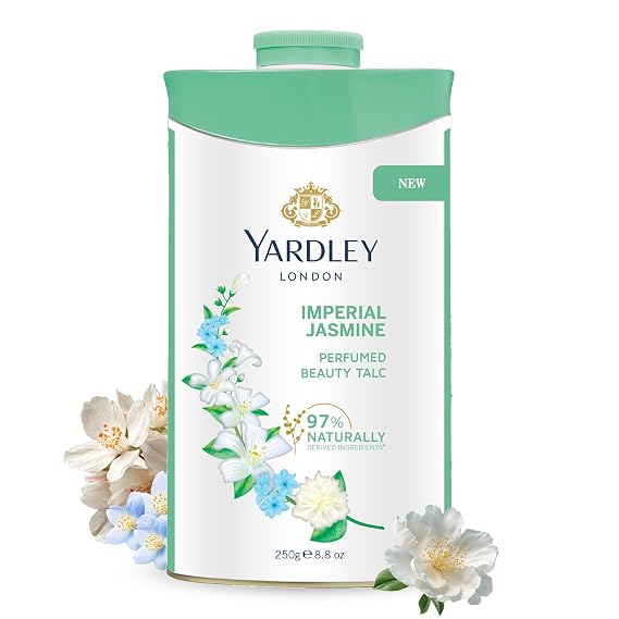 Yardley London Jasmine Perfumed Talcum Powder - 250 g. 8.8 oz, Deodorizing Talc